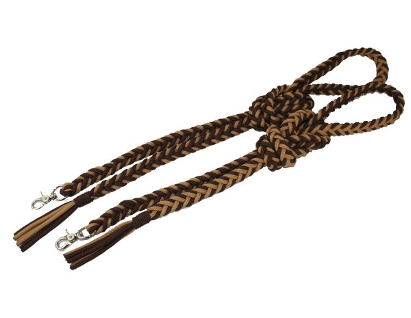 CG HEUNETZE Zügel Gari Western geflochten braun-beige