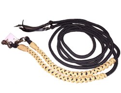 CG HEUNETZE rope reins Flavour black with braiding gray...