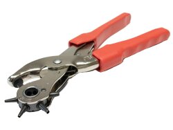 Revolving punch pliers, with lever action