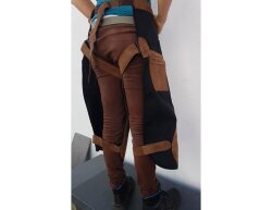 CG HEUNETZE Cordura-Schürze mit Lederbesatz gepolstert Kurz Camel