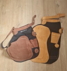 CG HEUNETZE Cordura-Schürze mit Lederbesatz gepolstert Kurz Camel