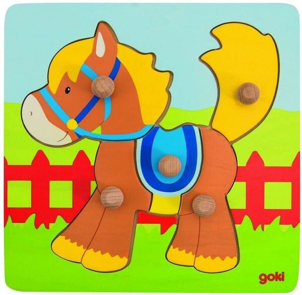 Steckpuzzle "Pferd" mit Griffen von Goki