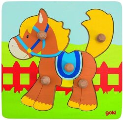Steckpuzzle "Pferd" mit Griffen von Goki