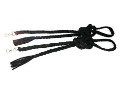 CG HEUNETZE reins Blacky braided hand black Western or...