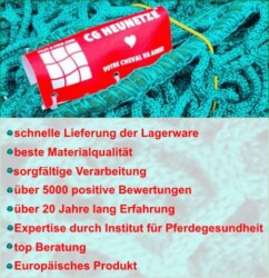 CG HEUNETZE Größe M schmal 1 m x 0 75 m für ca. 5 kg inkl. Schnur und Aufhaltestab  in verschiedenen Maschenweiten