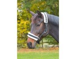 Halter with faux fur (black and white)