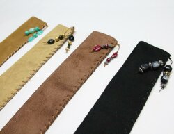 Cover for hoof planes or hoof rasp - suede with beautiful pearls