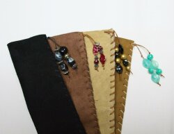 Cover for hoof planes or hoof rasp - suede with beautiful pearls