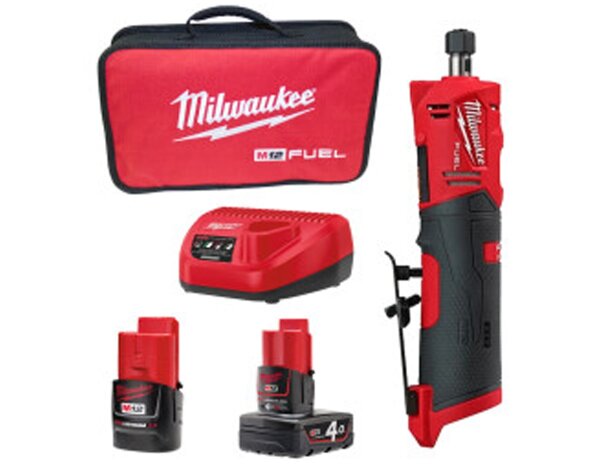 MILWAUKEE Akku-Geradschleifer Milwaukee M12 inklusive 2 Akkus & Ladegerät