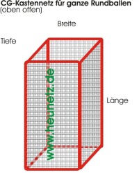 CG Kastennetz 0,60m x 2,50m x Höhe 1,25m 60mm MW...