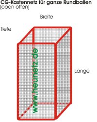 Box net 0.60m x 2.50m x height 1.25m 60mm MW single piece