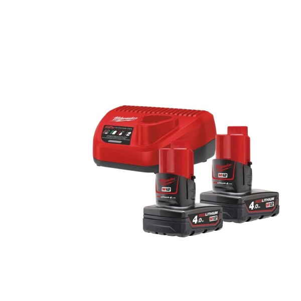 Kit de démarrage MILWAUKEE 12 V M12NRG-402 Chargeur 2x12 V 4 Ah